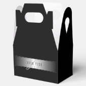 Elegant bewerkbaar monogram-scriptschrift | Zwart Bedankdoosjes (Geopend)