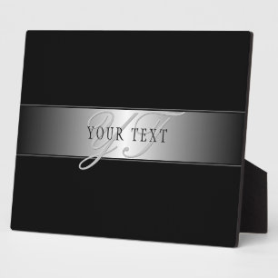 Elegant bewerkbaar monogram scriptschrift Zwart Fotoplaat
