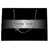 Elegant bewerkbaar monogram-scriptschrift | Zwart Groot Cadeauzakje (Voorkant)