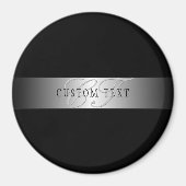 Elegant bewerkbaar monogram-scriptschrift | Zwart Magneet (Voorkant)