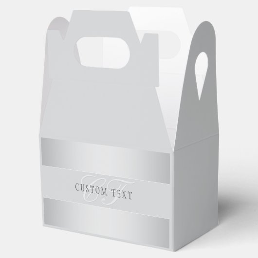 Elegant bewerkbaar monogramschrift | Grijs Bedankdoosjes (Geopend)