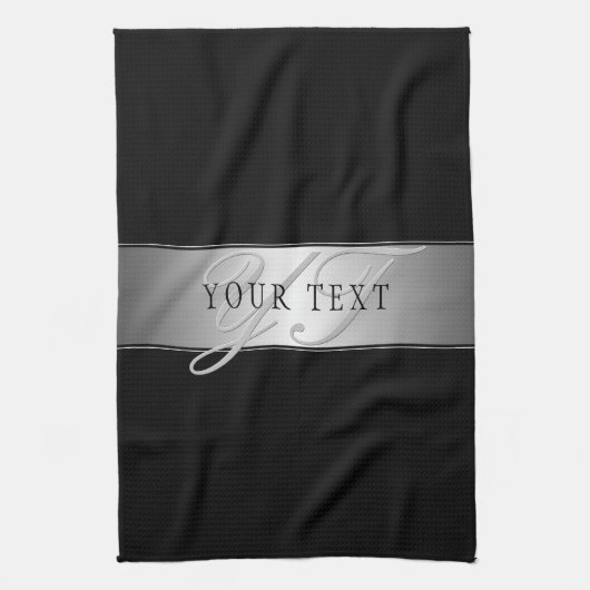 Elegant bewerkbaar monogramschrift schrijven | Bla Theedoek (Verticaal)