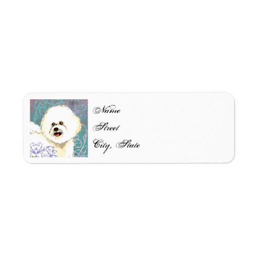Elegant Bichon Frise Etiket (Voorkant)