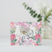 Elegant Bicycle en Flowers Briefkaart (Staand voorkant)