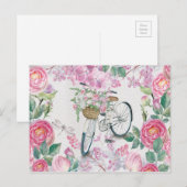 Elegant Bicycle en Flowers Briefkaart (Voorkant / Achterkant)