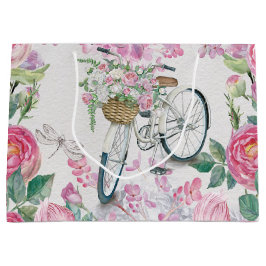 Elegant Bicycle en Flowers Groot Cadeauzakje
