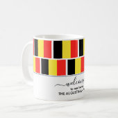 Elégant Bienvenue BELGIQUE DRAPEAU café Mug (Devant gauche)