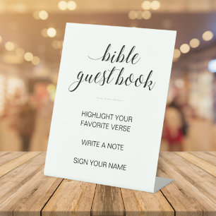 Elegant Bijbel bruiloft gastenboek Reclamebord Met Voetstuk
