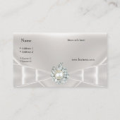 Élégant bijou Carte de visite en soie blanche (Dos)
