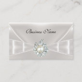 Élégant bijou Carte de visite en soie blanche (Devant)