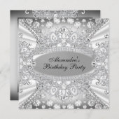 Elégant bijou diamant Anniversaire Fête Invitation (Devant / Derrière)