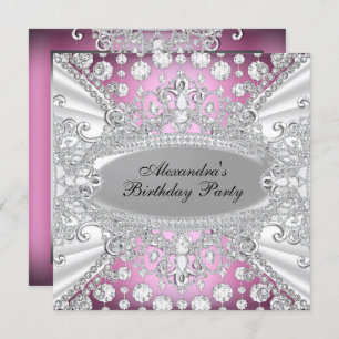 Élégant bijou en diamant rose Invitation de fête d