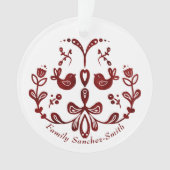 Élégant Bilingue Burgundy Birds Noël (devant)