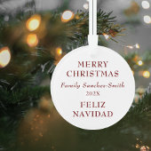 Élégant Bilingue Burgundy Birds Noël