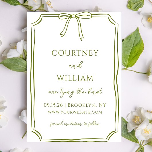 Elegant binden van de Knoop Hand-getrokken Bow Oli Save The Date