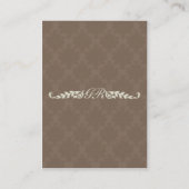 Elegant  Bird Brown Damask en Paars Visitekaartje (Achterkant)