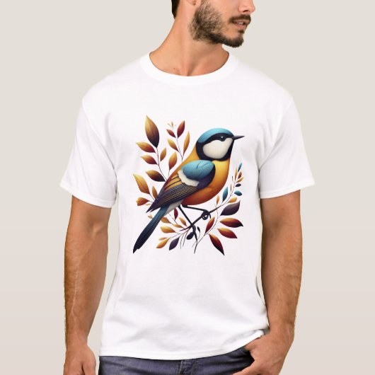 Elegant Bird Design T-shirt (Voorkant)