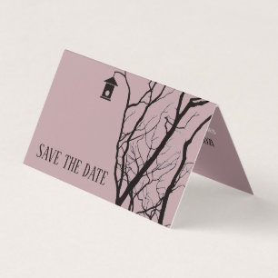 Elegant Birdhouse, foto Save the Date Card Visitekaartjes