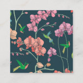 Elegant Birds & Botanical Square Visitekaartje (Achterkant)