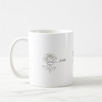 Elegant Birth Flower Coffee Mug - Personalized Nam