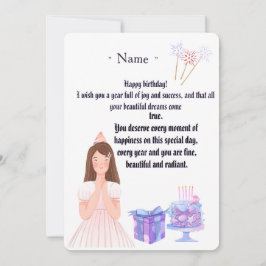Elegant Birthday Card for Her – Personalized Greet Bedankkaart