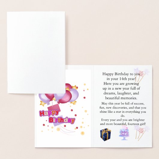 Elegant Birthday Card for Her – Personalized Greet Folie Kaarten (Display)