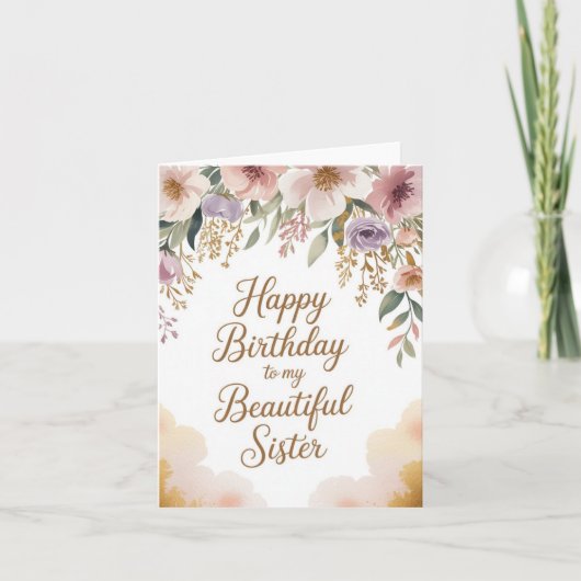 Elegant Birthday Card for Sister Kaart (Voorkant)