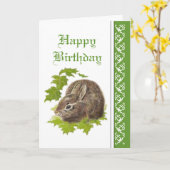 Elegant Birthday, Cute Bunny Rabbit Kaart (Gele Bloem)