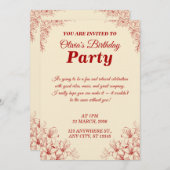 Elegant Birthday Invitation Card – Custom Floral D (Devant / Derrière)