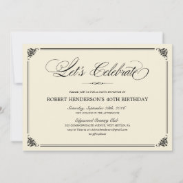 Elegant Birthday Invitations Kaart