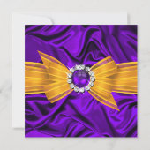 Elegant Birthday Partij Paarse Zijdergeel Sinaasap Kaart (Achterkant)