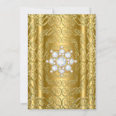 Elegant Birthday Party Gold Diamond Gem Kaart (Achterkant)