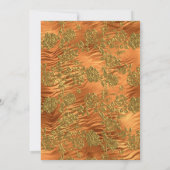 Elegant Birthday Party Gold Rust Copper Damask Kaart (Achterkant)