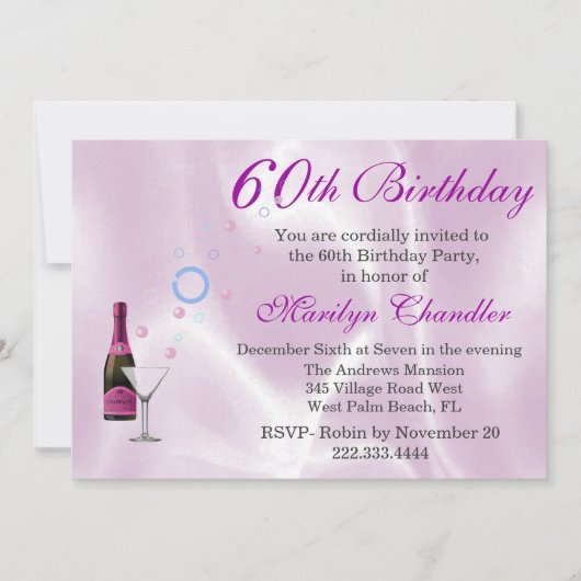 Elegant Birthday Party Invitation Kaart (Voorkant)