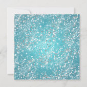 Elegant Birthday Party Sparking Glitter Turquoise Kaart (Achterkant)