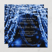 Elegant Birthday Party String Lights Blue Kaart (Voorkant / Achterkant)