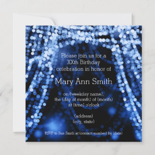 Elegant Birthday Party String Lights Blue Kaart