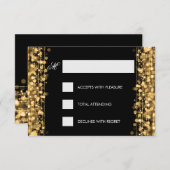 Elegant Birthday RSVP Sparkles Gold (Voorkant / Achterkant)