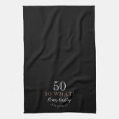 Elegant Black 50 dus wat grappig citeert 50th Birt Theedoek (Verticaal)