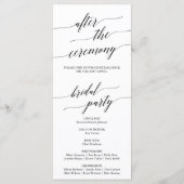 Elegant Black After Ceremonony Wedding Program Programma (Achterkant)