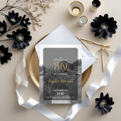 Elégant Black and Gold 30th Birthday Invitation