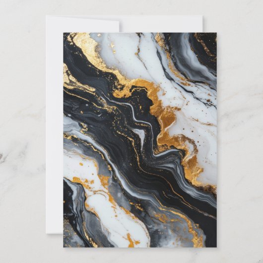 Elégant Black and Gold 90th Birthday Invitation (Dos)