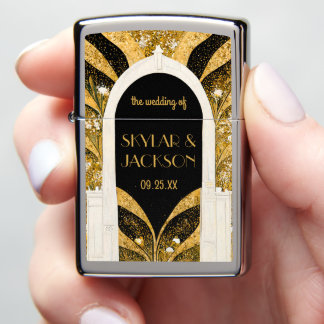 Elegant Black and Gold Art Deco Archway Wedding