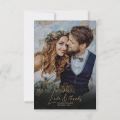 Elegant Black and Gold Art Deco Wedding Bedankkaart (Voorkant)