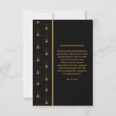 Elegant Black and Gold Art Deco Wedding Bedankkaart (Achterkant)