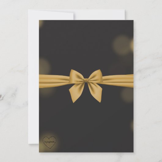 Elegant Black and Gold birthday Invitation Kaart (Achterkant)