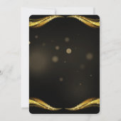 Elegant Black and Gold Birthday Invitation Kaart (Achterkant)