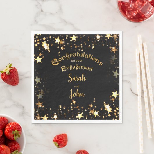 Elegant Black and Gold Engagement Party Servet (Insitu)