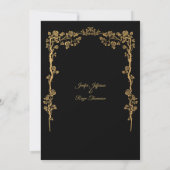 Elegant black and gold Gothic wedding Invitation (Dos)