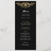 Elegant black and gold Gothic Wedding Menu (Voorkant)